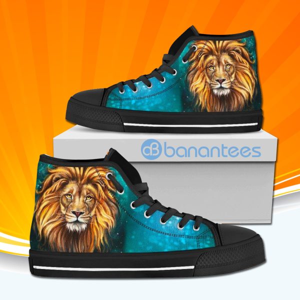 Lion Print High Top Canvas Shoes Sneakers For Men And Women Product Photo
