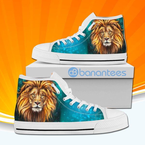 Lion Print High Top Canvas Shoes Sneakers For Men And Women Product Photo