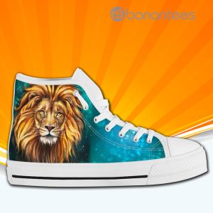 Lion Print High Top Canvas Shoes Sneakers For Men And Women Product Photo