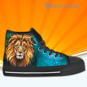 Lion Print High Top Canvas Shoes Sneakers For Men And Women Product Photo