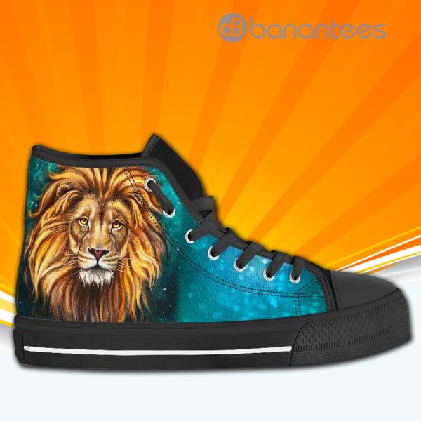 Lion Print High Top Canvas Shoes Sneakers For Men And Women Product Photo