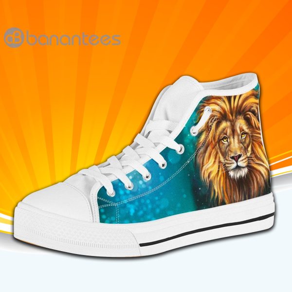 Lion Print High Top Canvas Shoes Sneakers For Men And Women Product Photo