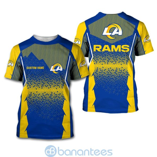 Los Angeles Rams NFL Football Team Custom Name 3D All Over Printed Shirt For Fans Product Photo
