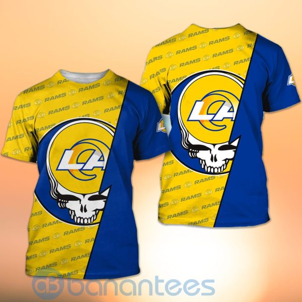 Los Angeles Rams NFL Team Logo Grateful Dead Design 3D All Over Printed Shirt Product Photo