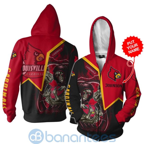Louisville Cardinals Custom Name 3D All Over Printed Shirt Product Photo