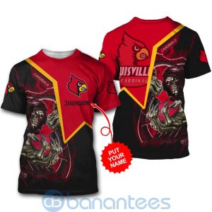 Louisville Cardinals Custom Name 3D All Over Printed Shirt Product Photo