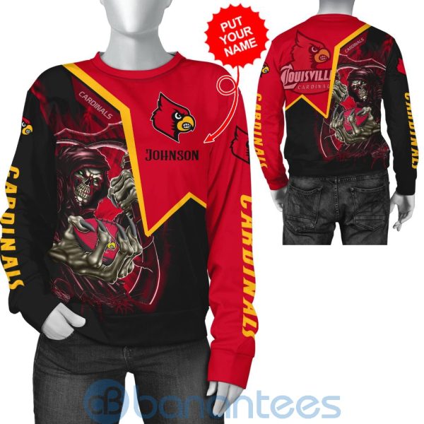 Louisville Cardinals Custom Name 3D All Over Printed Shirt Product Photo