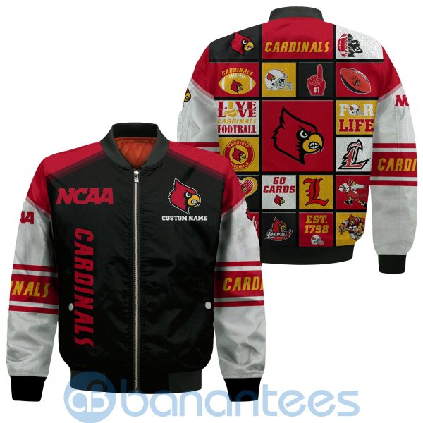 Louisville Cardinals Custom Name Bomber Jacket Product Photo