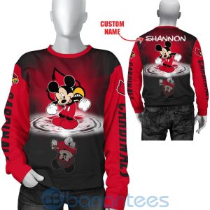 Louisville Cardinals Disney Mickey Mouse In Water Custom Name 3D All Over Printed Shirt Product Photo