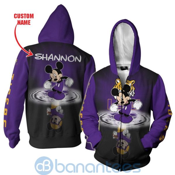 LSU Tigers Disney Mickey Mouse In Water Custom Name 3D All Over Printed Shirt Product Photo