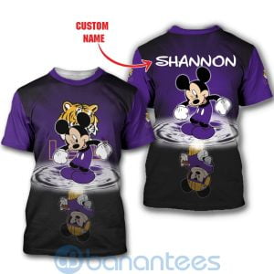 LSU Tigers Disney Mickey Mouse In Water Custom Name 3D All Over Printed Shirt Product Photo