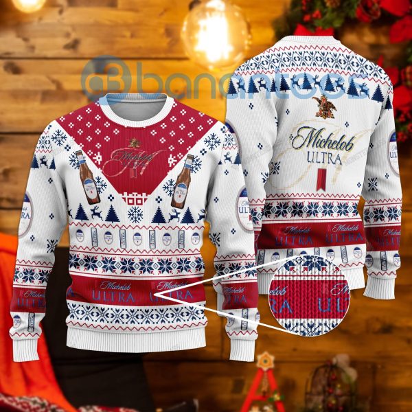 Michelob Ultra Beer All Over Printed Ugly Christmas Sweater Product Photo