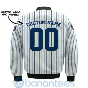 Minnesota Twins Stripes Custom Name Number Bomber Jacket Product Photo