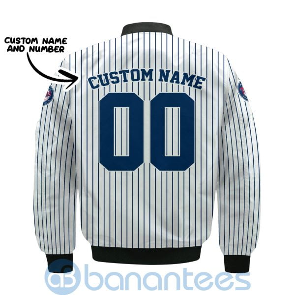 Minnesota Twins Stripes Custom Name Number Bomber Jacket Product Photo