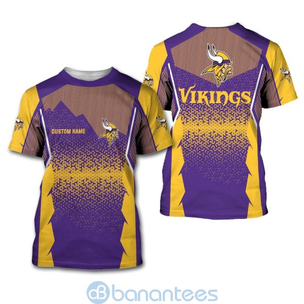 Minnesota Vikings NFL Football Team Custom Name 3D All Over Printed Shirt For Fans Product Photo