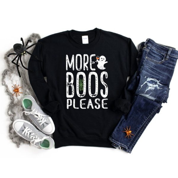 More Boos Please Ghost Funny Halloween Sweatshirt Product Photo