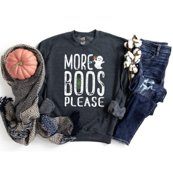 More Boos Please Ghost Funny Halloween Sweatshirt Product Photo