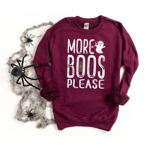 More Boos Please Ghost Funny Halloween Sweatshirt Product Photo