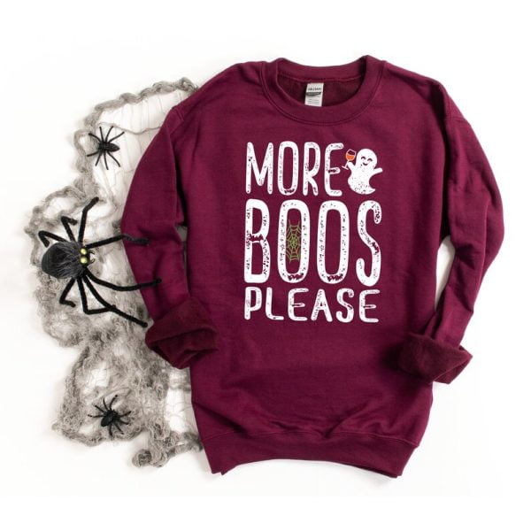 More Boos Please Ghost Funny Halloween Sweatshirt Product Photo