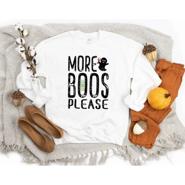 More Boos Please Ghost Funny Halloween Sweatshirt Product Photo