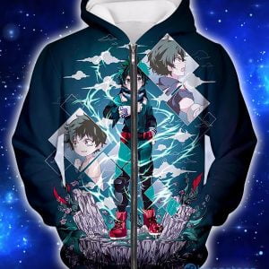 My Hero Academia Chasing The Dreams Of Hero Izuki Midoriya All Over Printed 3D Shirt - 3D Zip Hoodie - Black