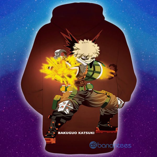My Hero Academy Anime Bakugou Katsuki Fully Armed Cosplay All Over Printed 3D Hoodie Product Photo