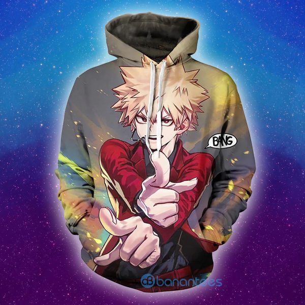 My Hero Academy Anime Bakugou Katsuki Red Cosplay All Over Printed 3D Hoodie Product Photo