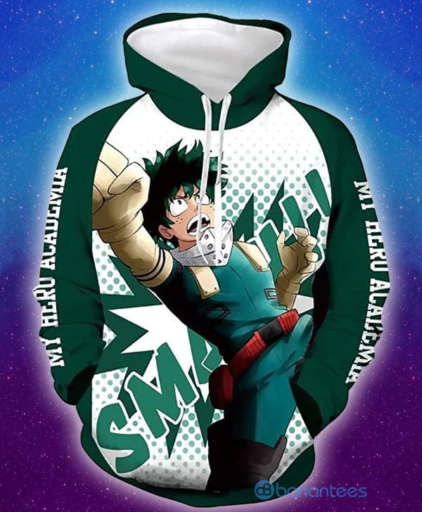 My Hero Academy Anime GreenDeku Cosplay All Over Pritned 3D Hoodie Product Photo