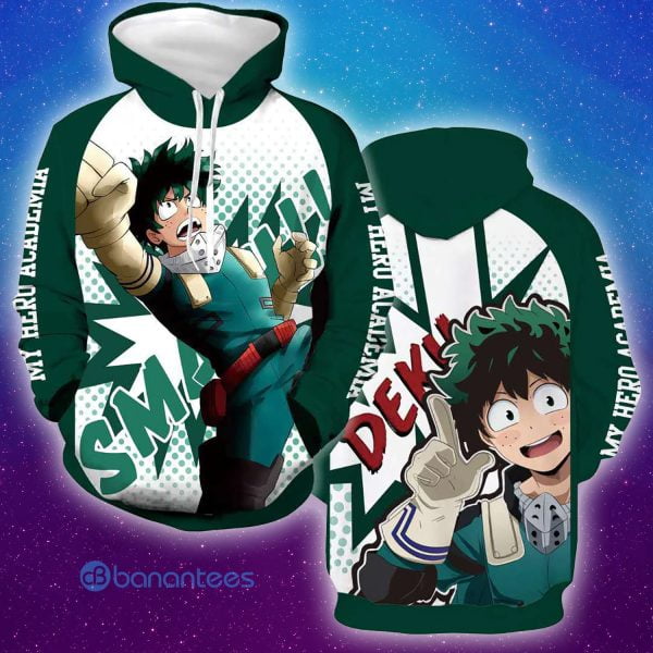 My Hero Academy Anime GreenDeku Cosplay All Over Pritned 3D Hoodie Product Photo
