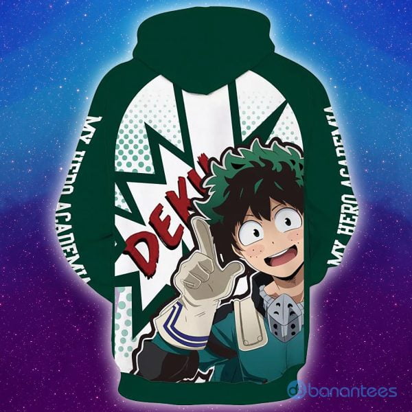 My Hero Academy Anime GreenDeku Cosplay All Over Pritned 3D Hoodie Product Photo