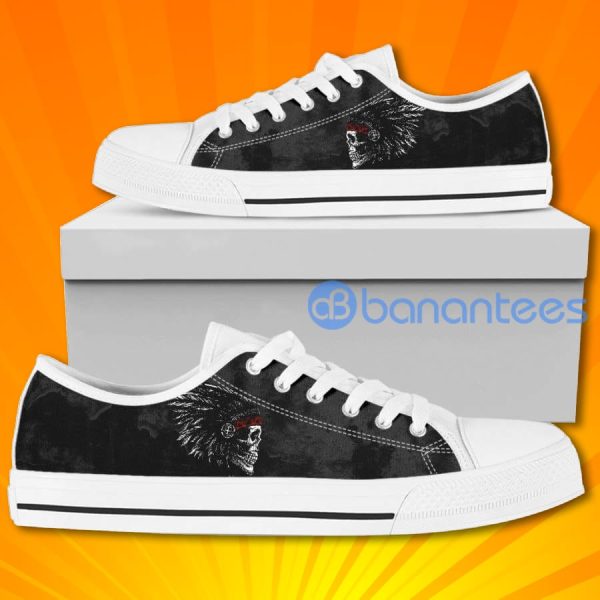 Native American Skull Special Design Graphic Low Top Canvas Shoes Product Photo