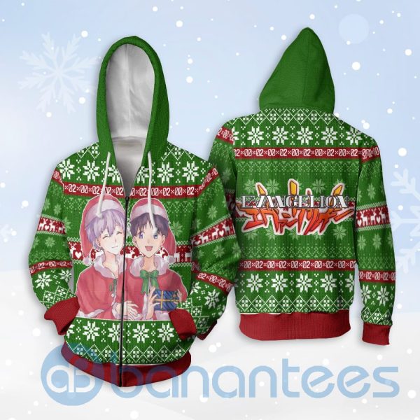 Neon Genesis Evangelion Kaworu X Shinji Anime Christmas All Over Printed 3D Shirt Product Photo