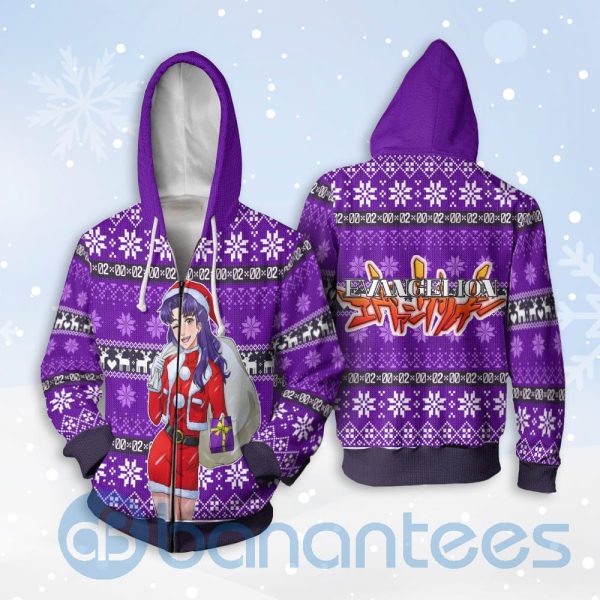 Neon Genesis Evangelion Misato Katsuragi Anime Christmas All Over Printed 3D Shirt Product Photo