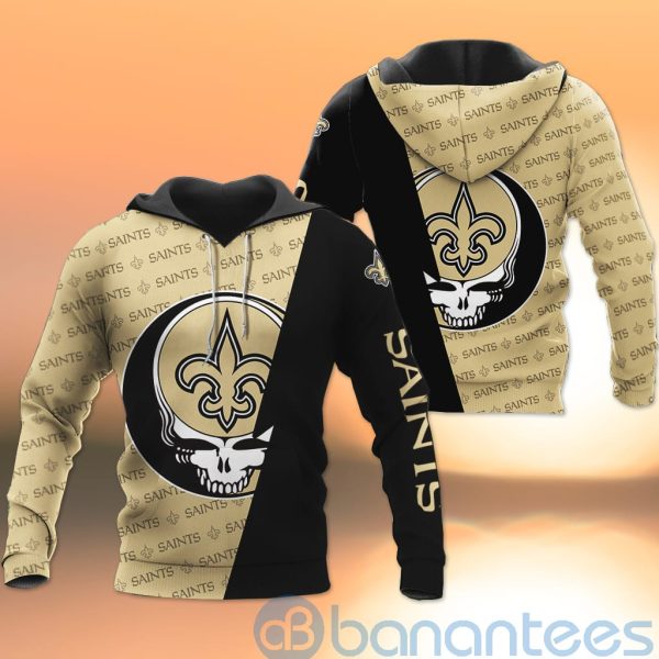 New Orleans Saints NFL Team Logo Grateful Dead Design 3D All Over Printed Shirt Product Photo