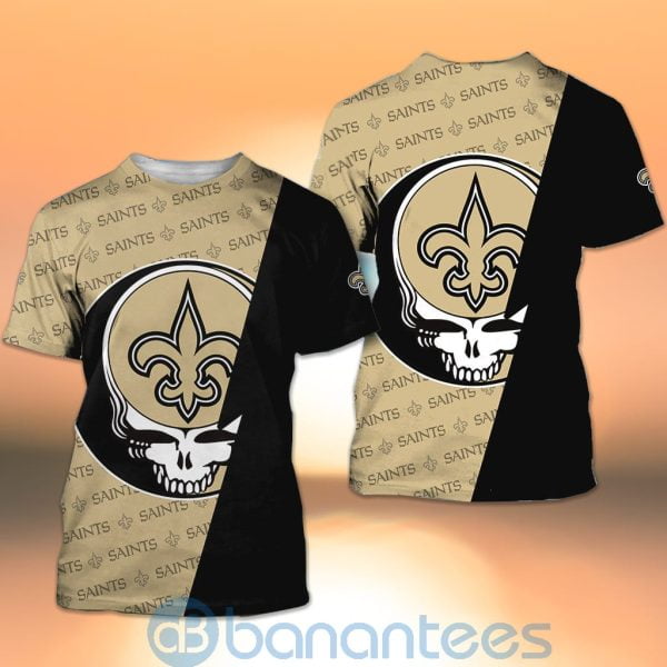 New Orleans Saints NFL Team Logo Grateful Dead Design 3D All Over Printed Shirt Product Photo