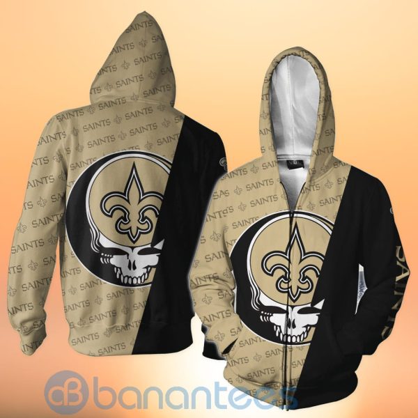 New Orleans Saints NFL Team Logo Grateful Dead Design 3D All Over Printed Shirt Product Photo