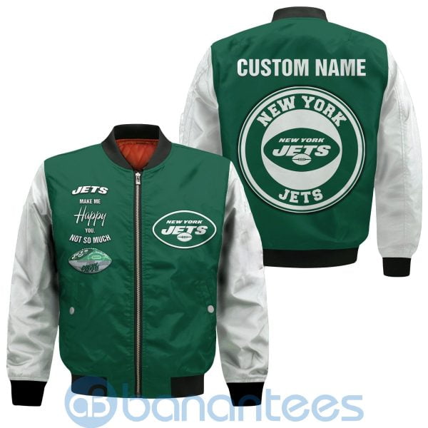 New York Jets American Football Team Logo Custom Name Bomber Jacket Product Photo