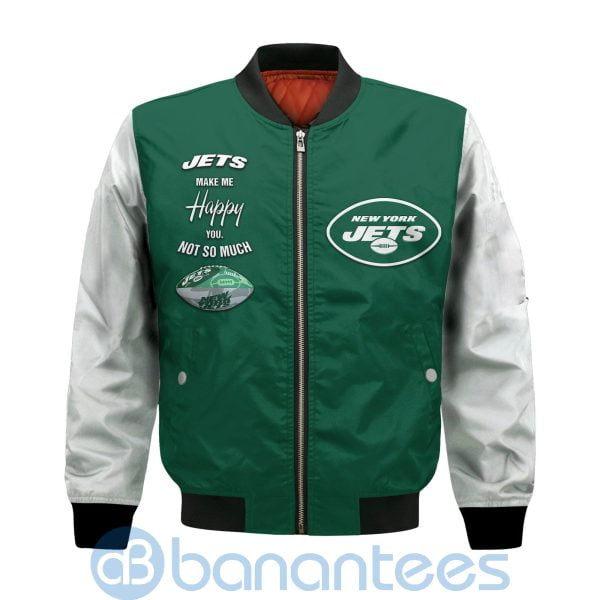 New York Jets American Football Team Logo Custom Name Bomber Jacket Product Photo