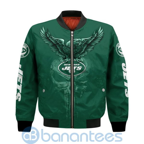 New York Jets Logo Eagle Skull Bomber Jacket Product Photo