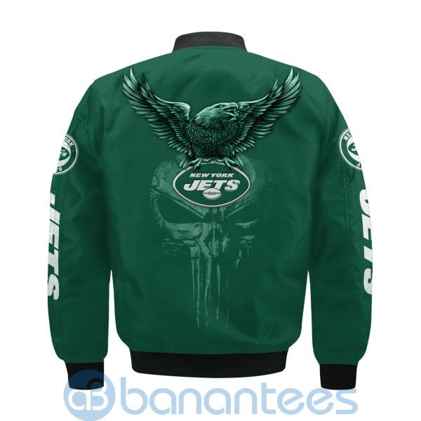 New York Jets Logo Eagle Skull Bomber Jacket Product Photo