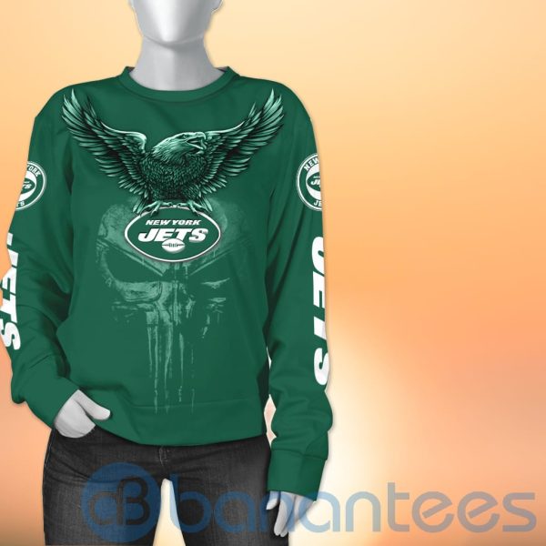 New York Jets NFL Logo Eagle Skull 3D All Over Printed Shirt Product Photo