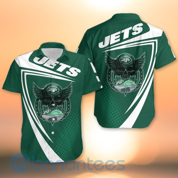 New York Jets NFL Skull American Football Sporty Design 3D All Over Printed Shirt Product Photo
