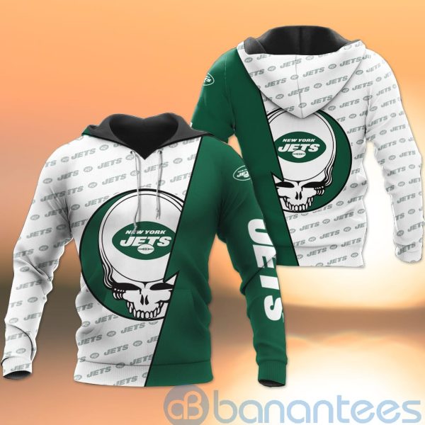 New York Jets NFL Team Logo Grateful Dead Design 3D All Over Printed Shirt Product Photo