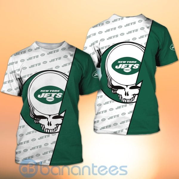 New York Jets NFL Team Logo Grateful Dead Design 3D All Over Printed Shirt Product Photo