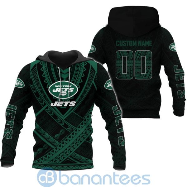 New York Jets NFL Team Logo Polynesian Pattern Custom Name Number 3D All Over Printed Shirt Product Photo