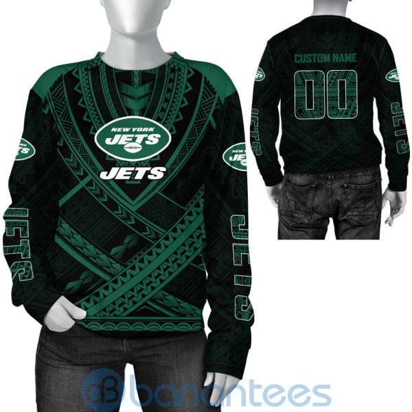 New York Jets NFL Team Logo Polynesian Pattern Custom Name Number 3D All Over Printed Shirt Product Photo