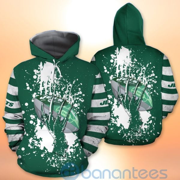 New York Jets Skull Hand NFL Football Team Logo Ball 3D All Over Printed Shirt Product Photo