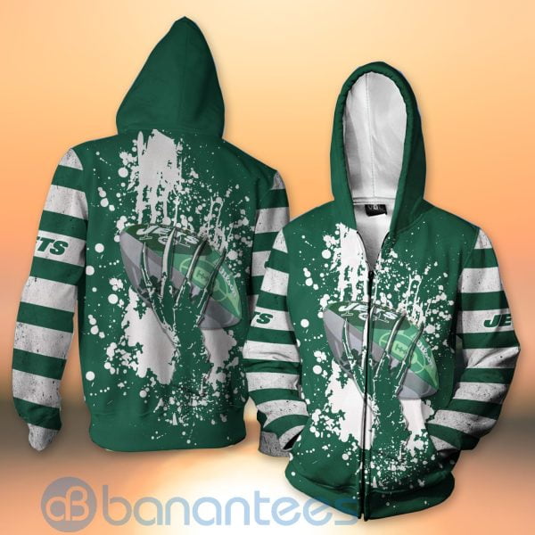 New York Jets Skull Hand NFL Football Team Logo Ball 3D All Over Printed Shirt Product Photo
