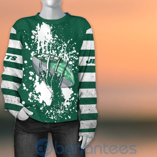 New York Jets Skull Hand NFL Football Team Logo Ball 3D All Over Printed Shirt Product Photo