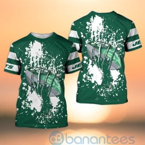New York Jets Skull Hand NFL Football Team Logo Ball 3D All Over Printed Shirt Product Photo